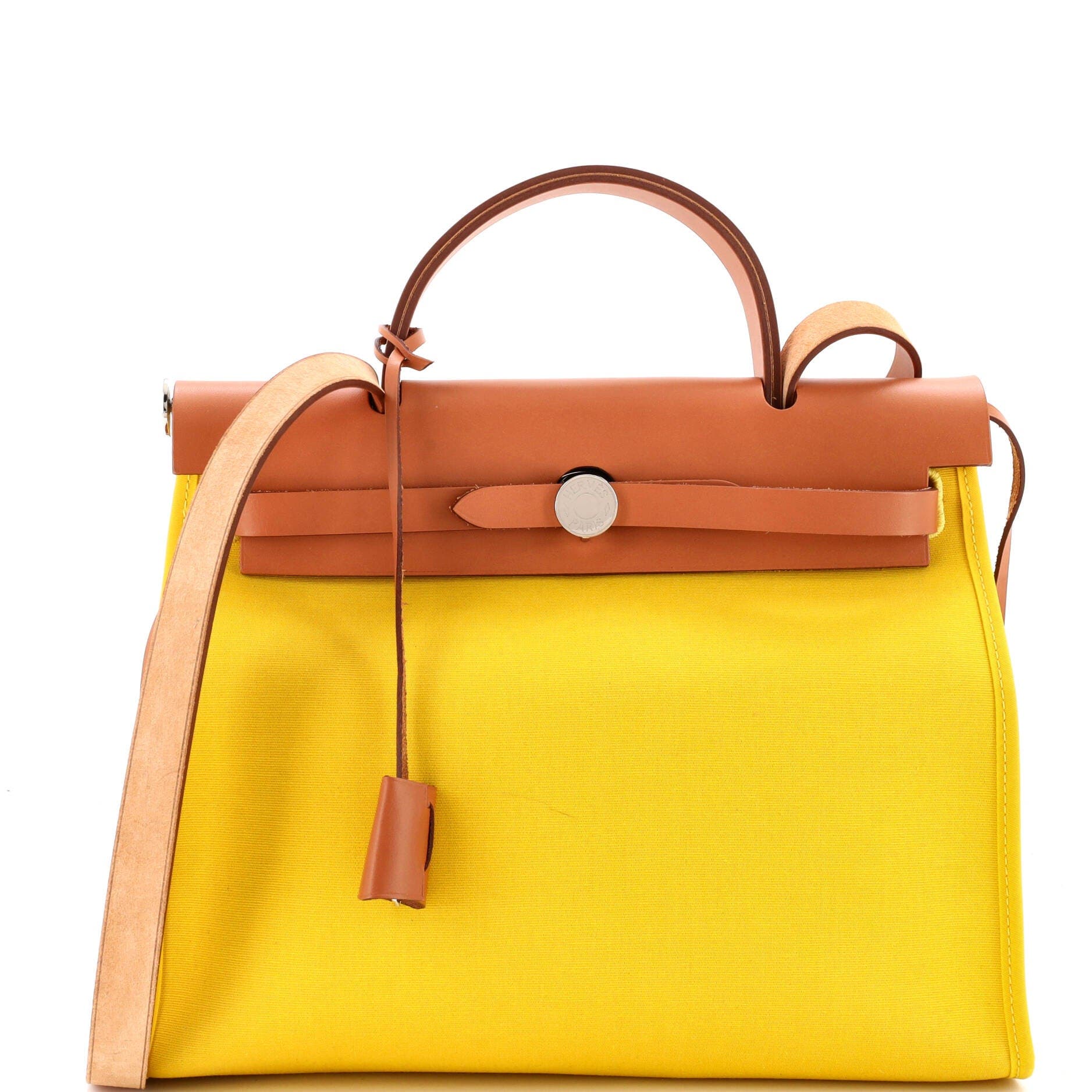 Herbag Zip Leather and Toile 31, Main, color, Yellow