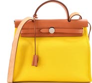 Pre-Owned Hermes Herbag Zip Leather and Toile 31