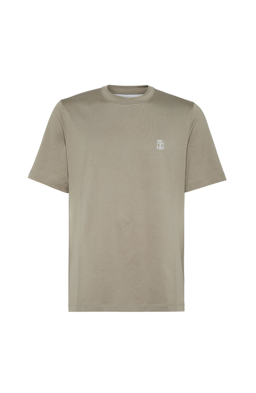 Brunello Cucinelli Jersey T-shirt With Logo In Green