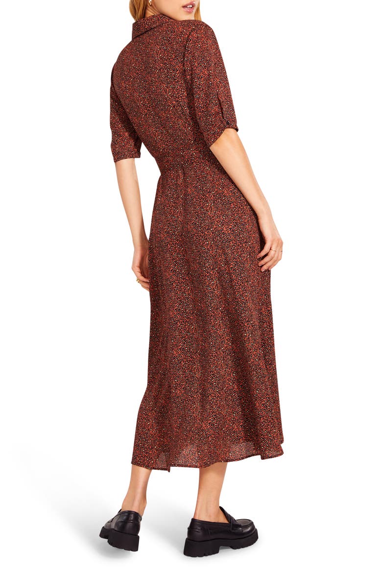 BB Dakota x Steve Madden Odessa Ditsy Animal Print Shirtdress, Alternate, color, TERRA COTTA DITSY FLORAL