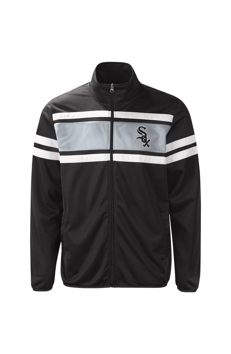 G-III SPORTS BY CARL BANKS Men's G-III Sports by Carl Banks Black/Silver Chicago White Sox Power Pitcher Full-Zip Track Jacket, Alternate, color, 