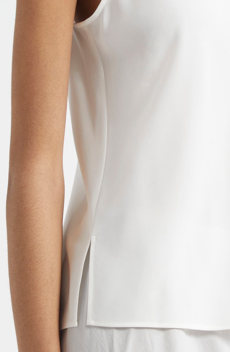 Vince Bias Stretch Silk Tank, Alternate, color, Off White