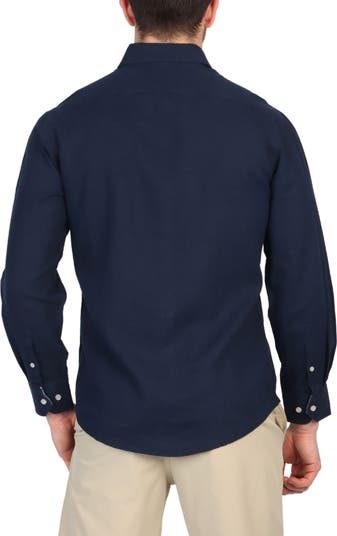 Linen Blend Button-Down Shirt