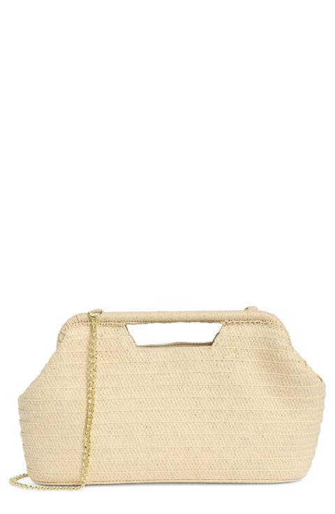 Cutout Handle Straw Clutch