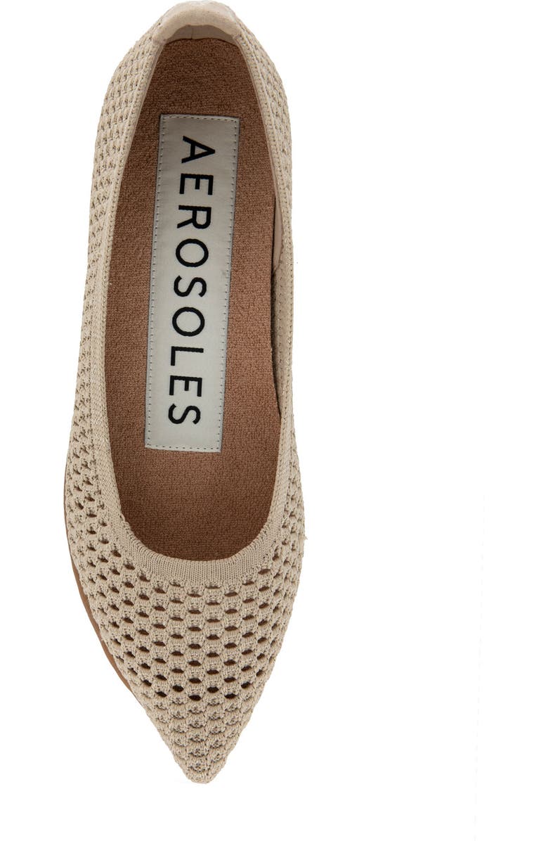 Aerosoles Danielle Knit Flat, Alternate, color, Gold Metallic Knit