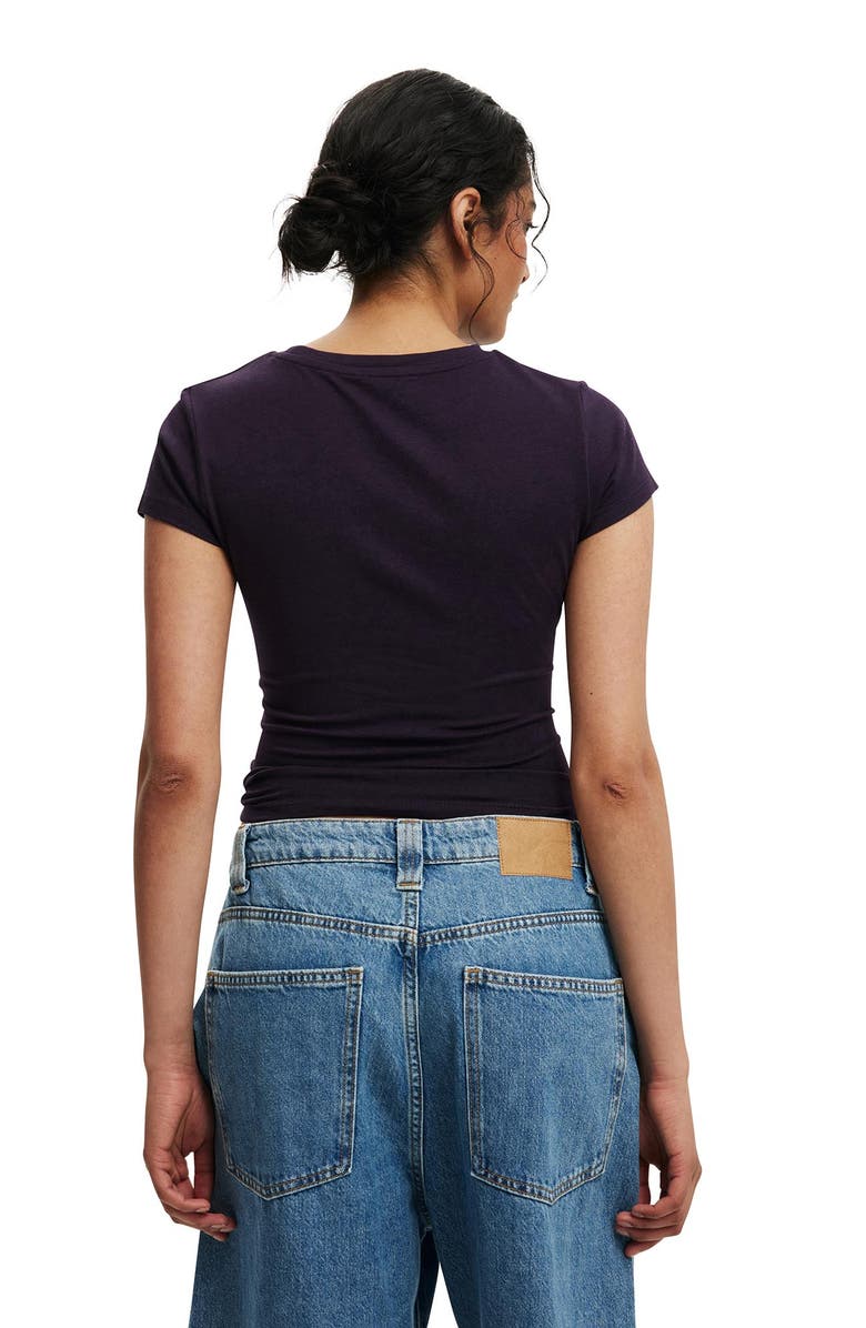 Cotton On Women's All Day Crew Tee, Alternate, color, Velvet Currant