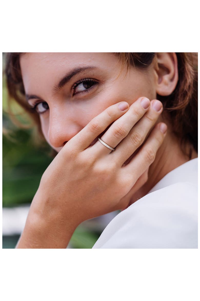 Sterling Silver Created Moissanite Band Ring, Alternate, color, SILVER