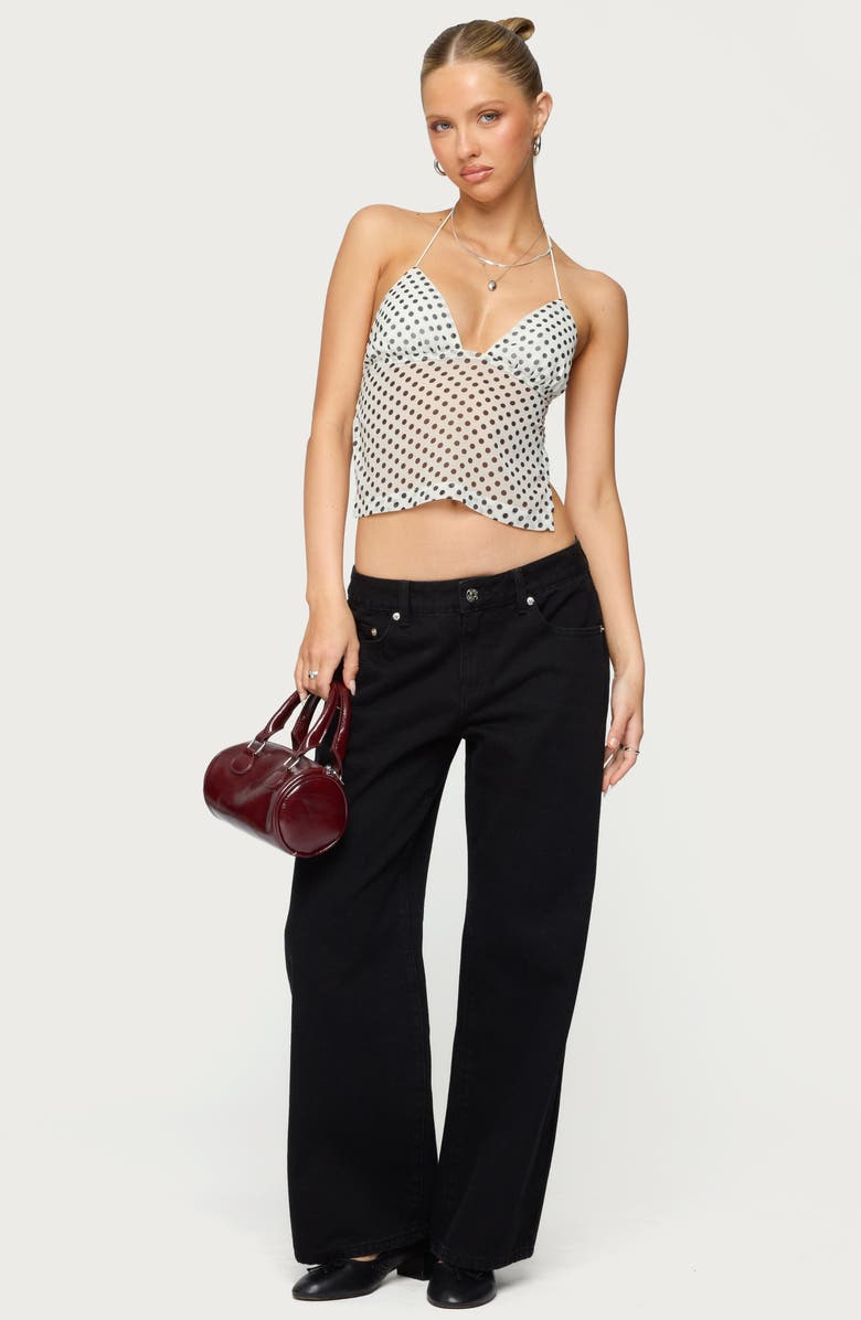 EDIKTED Daytime Low Rise Wide Leg Jeans, Alternate, color, Black