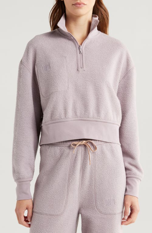 Shop Lunya Reversible Half Zip Sweatshirt In Dawning Mist