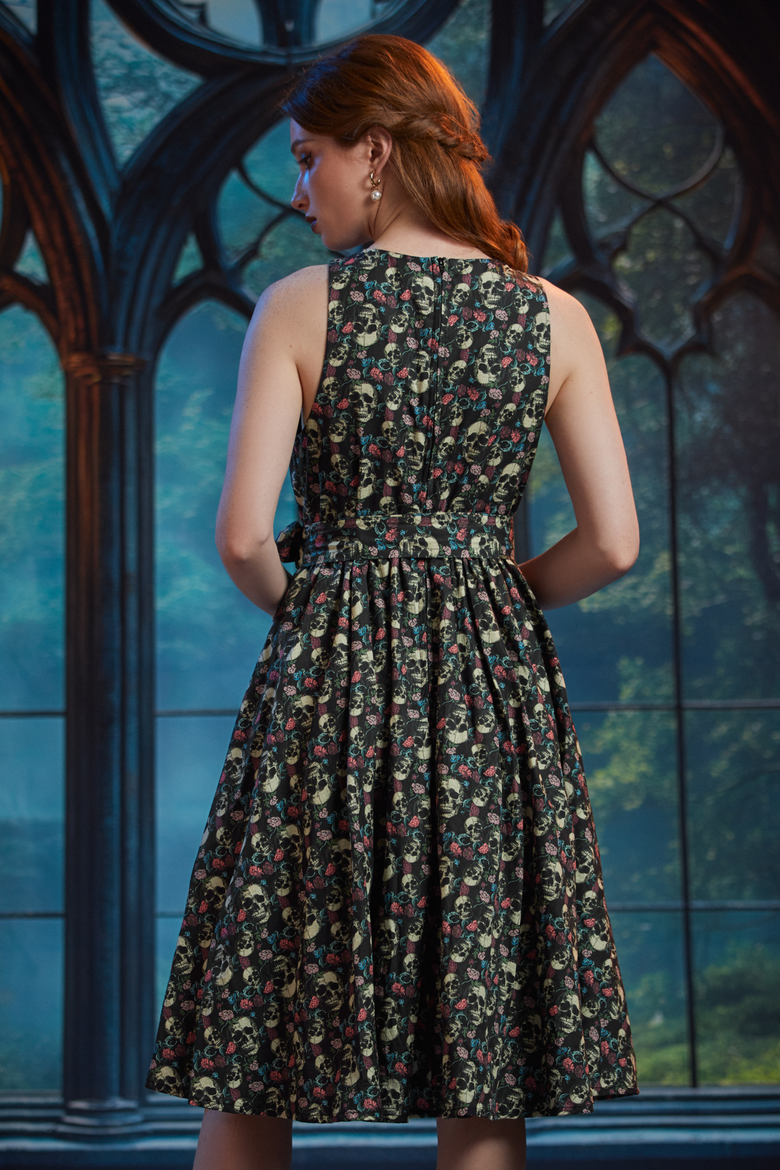 Instant Energy Faux Wrap Halloween Dress, Alternate, color, Dead Gorgeous