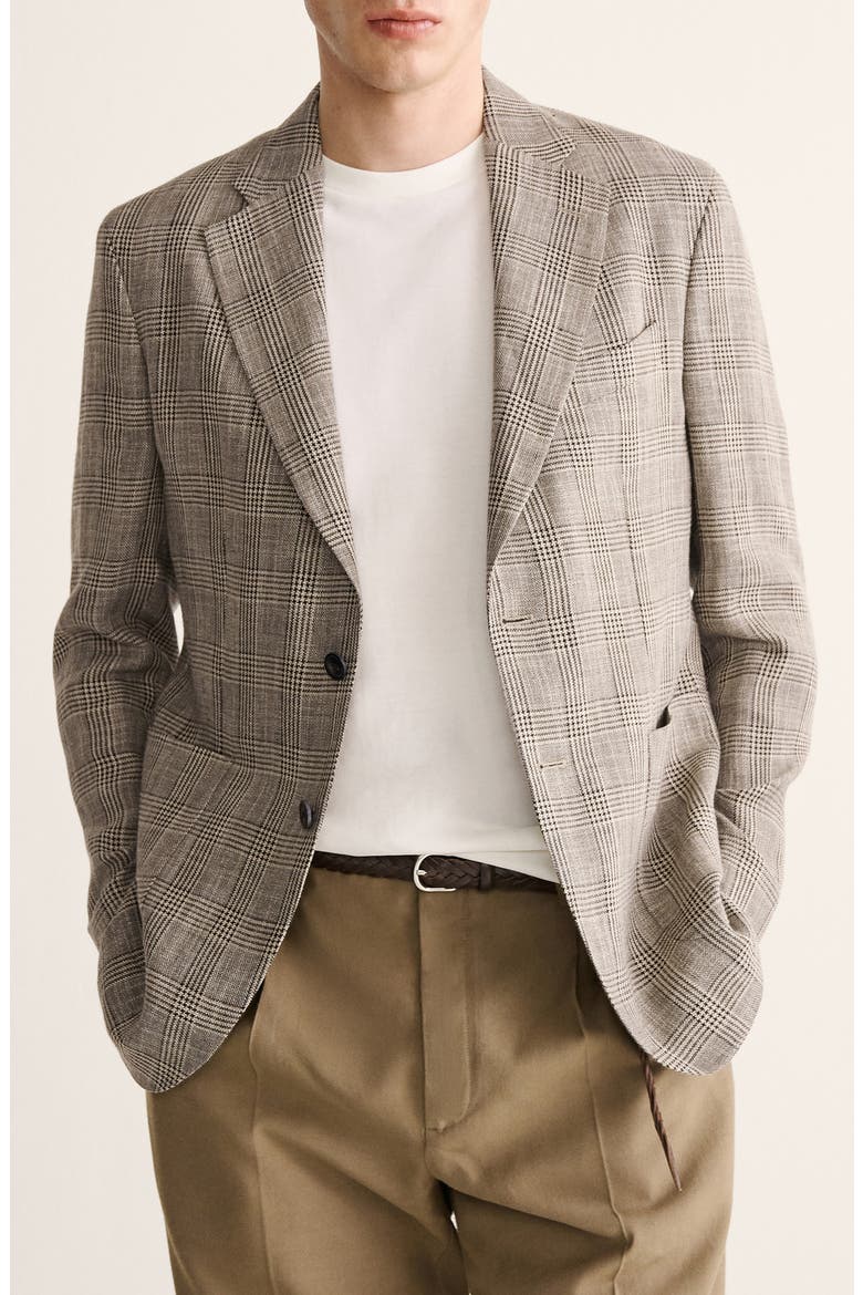 Slim Fit Prince of Wales Check Sport Coat, Main, color, MINK GREY