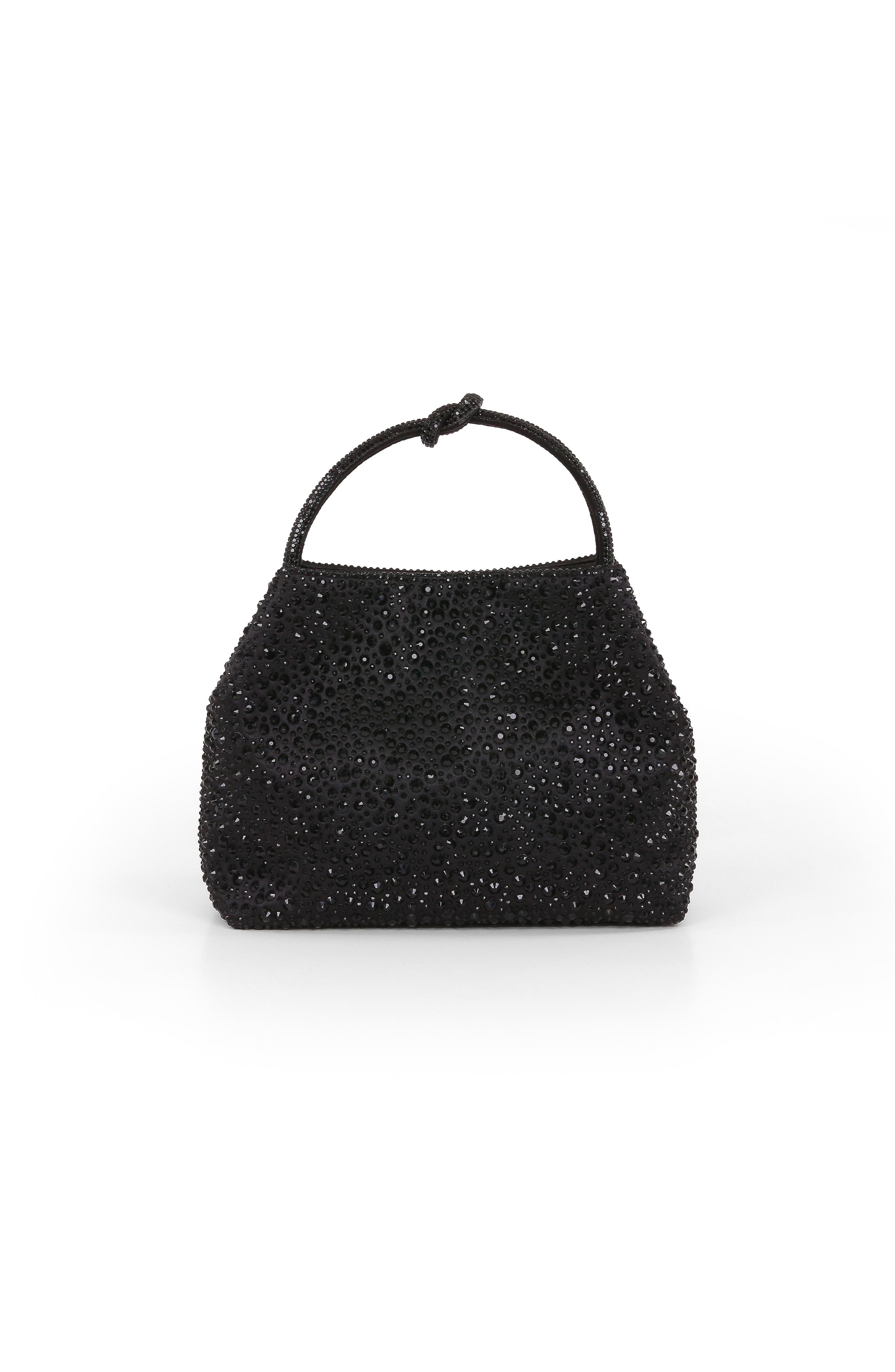 Jewel Badgley Mischka Joy Mix Crystal Mini Bucket Handbag, Main, color, Black