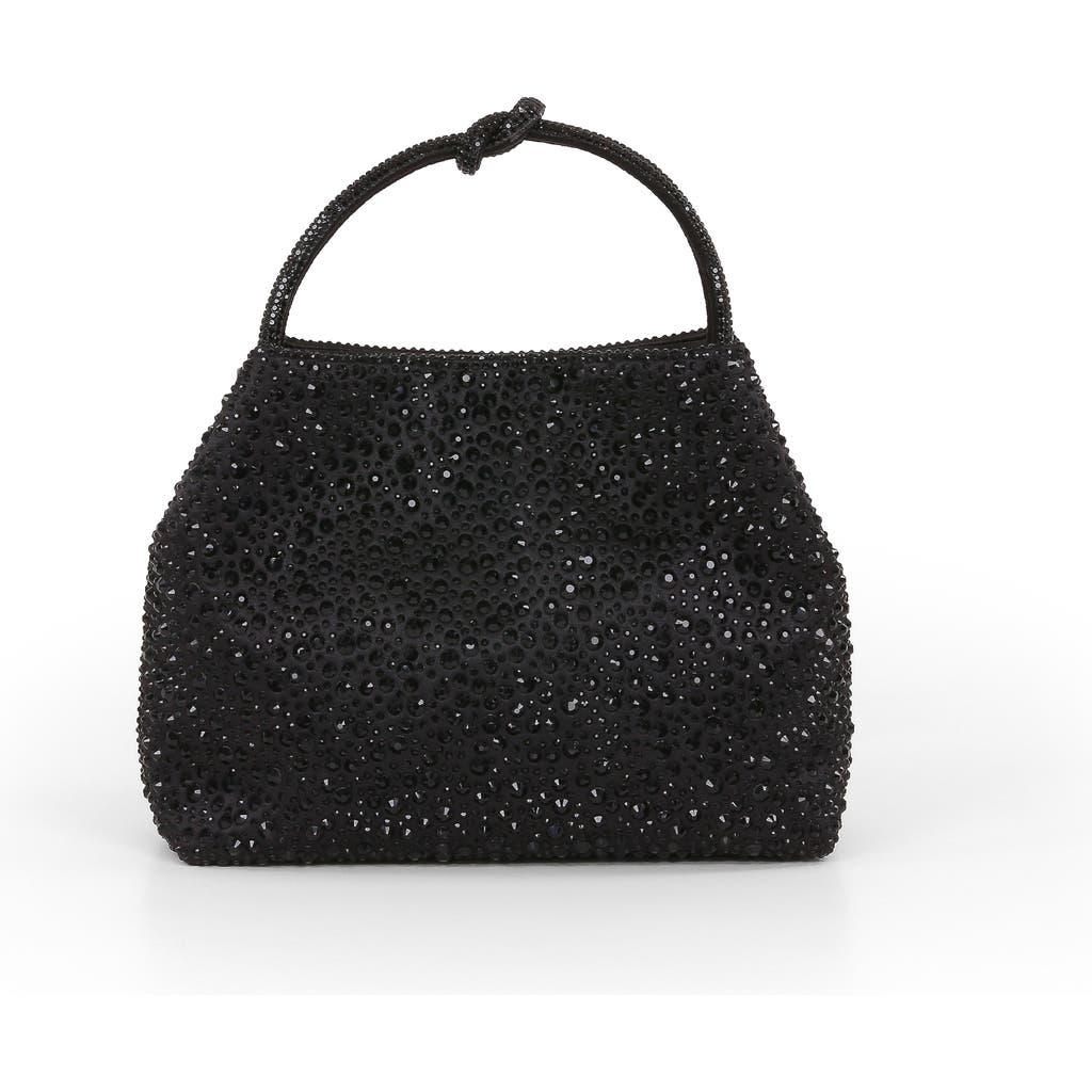 Jewel Badgley Mischka Joy Mix Crystal Mini Bucket Handbag In Black