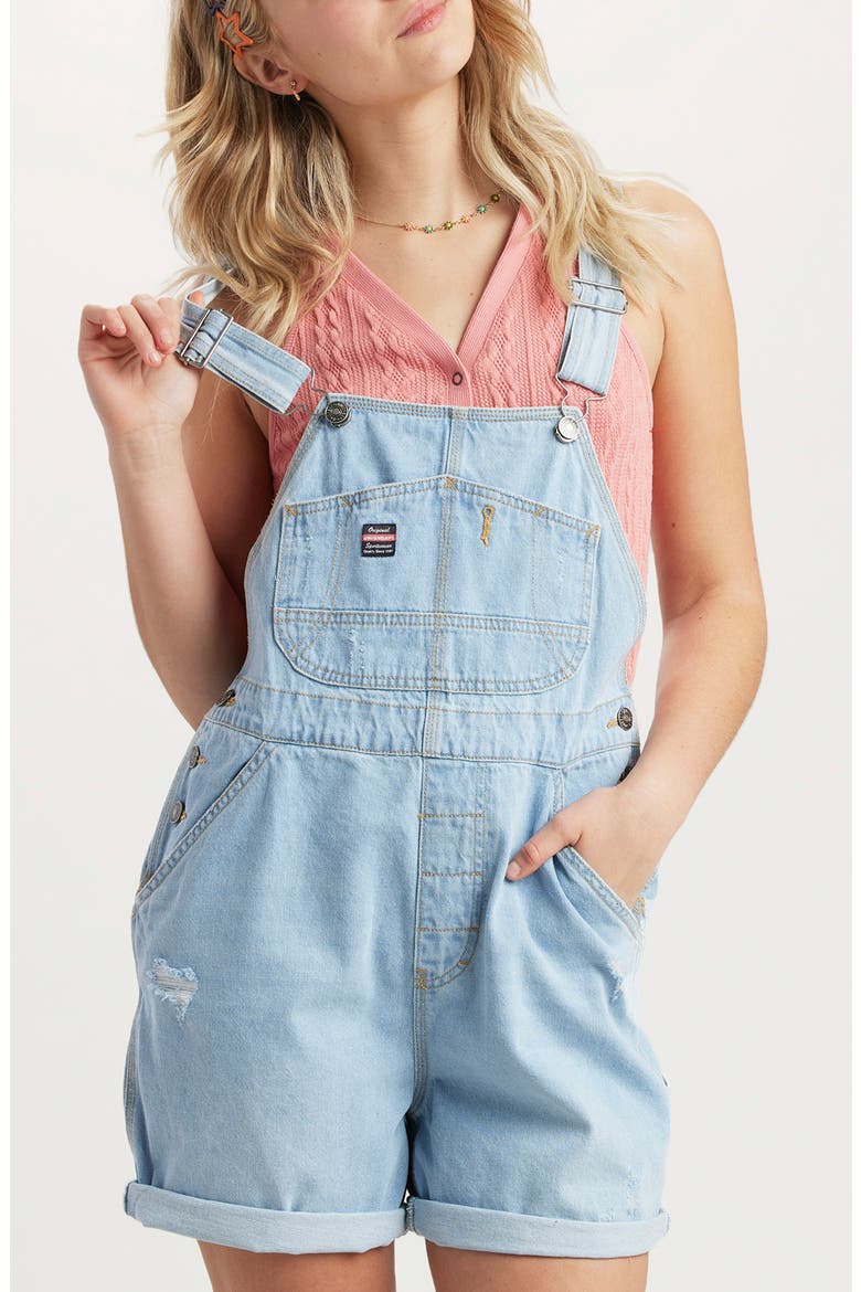 Mario Denim Shortalls, Main, color, BIG SUR BL