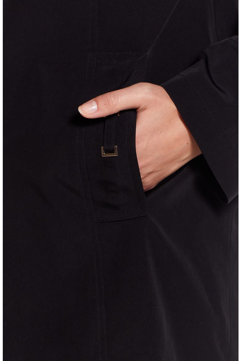 Water Resistant Hooded Rain Coat, Alternate, color, BLACK