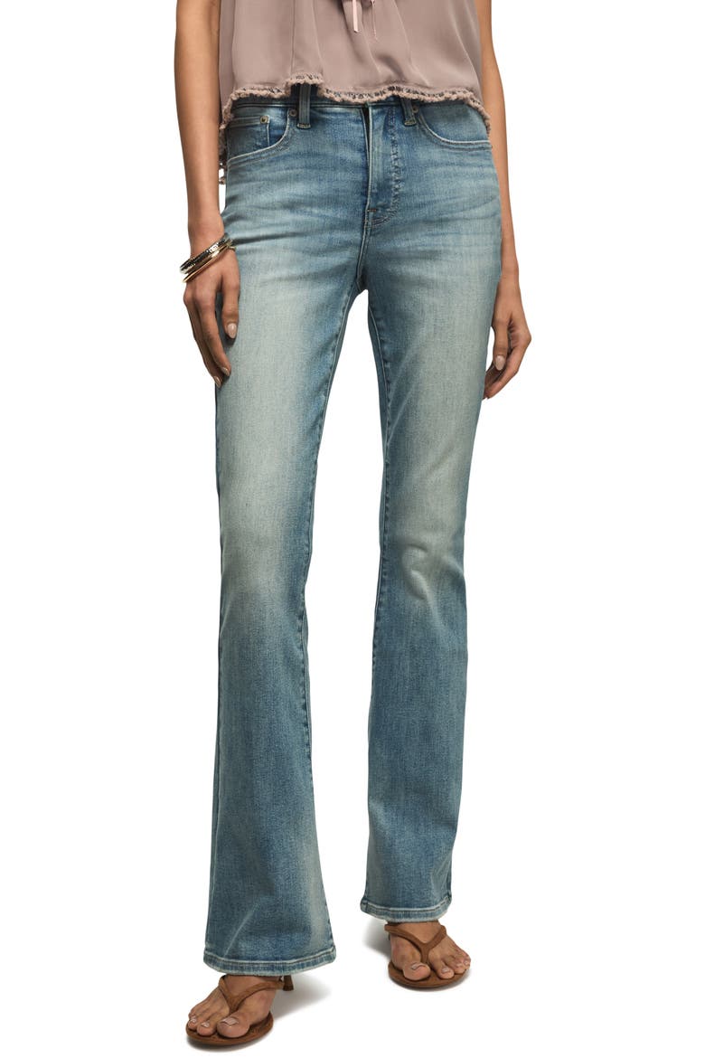 Stevie High Waist Flare Jeans, Main, color, HERE WE GO INDIGO WASH