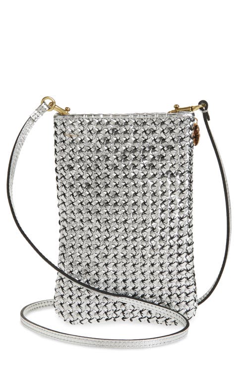 Poche Woven Leather Crossbody Bag
