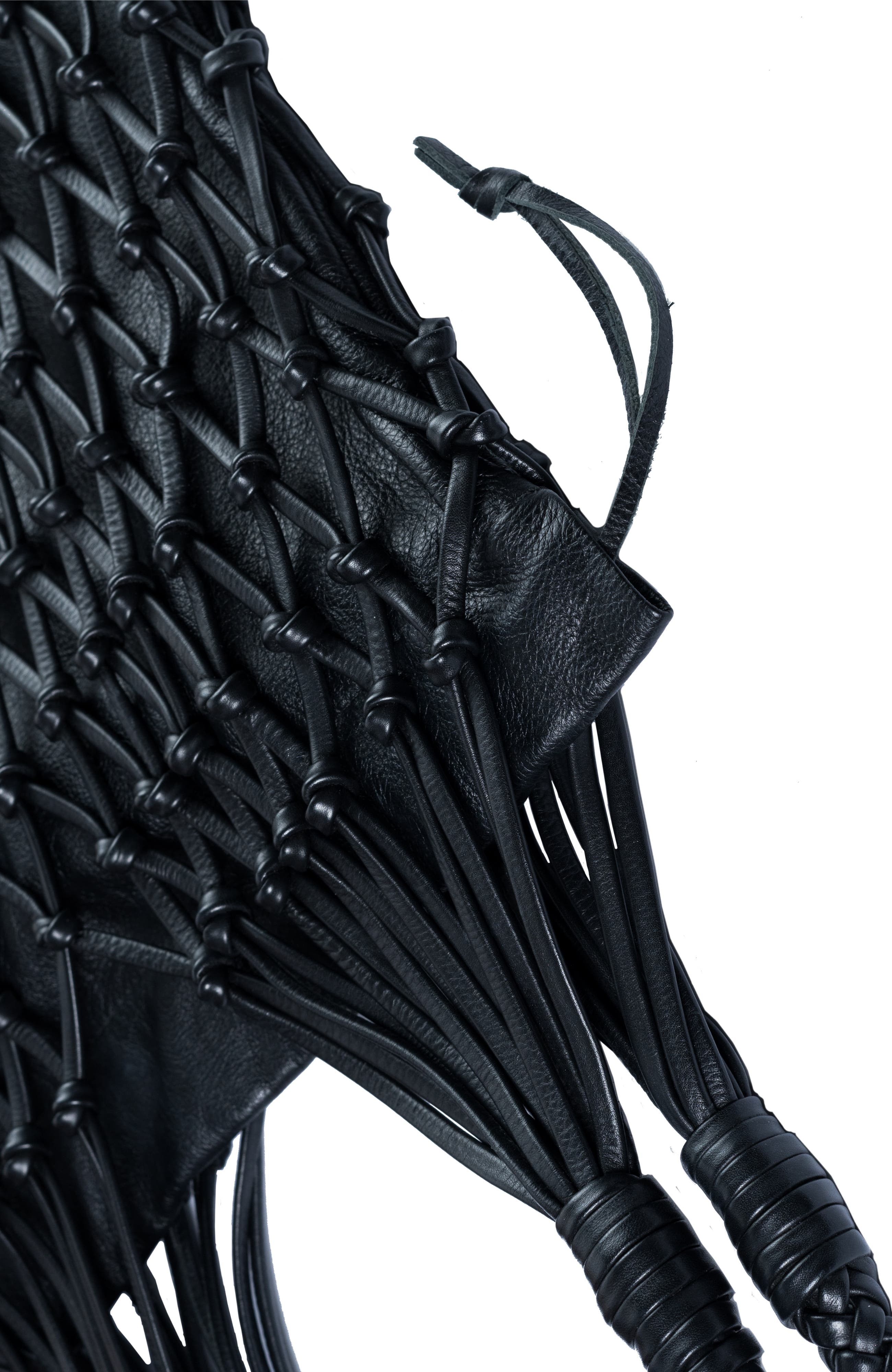 Adriana Castro La Red Mesh Bag In Leather, Alternate, color, Black