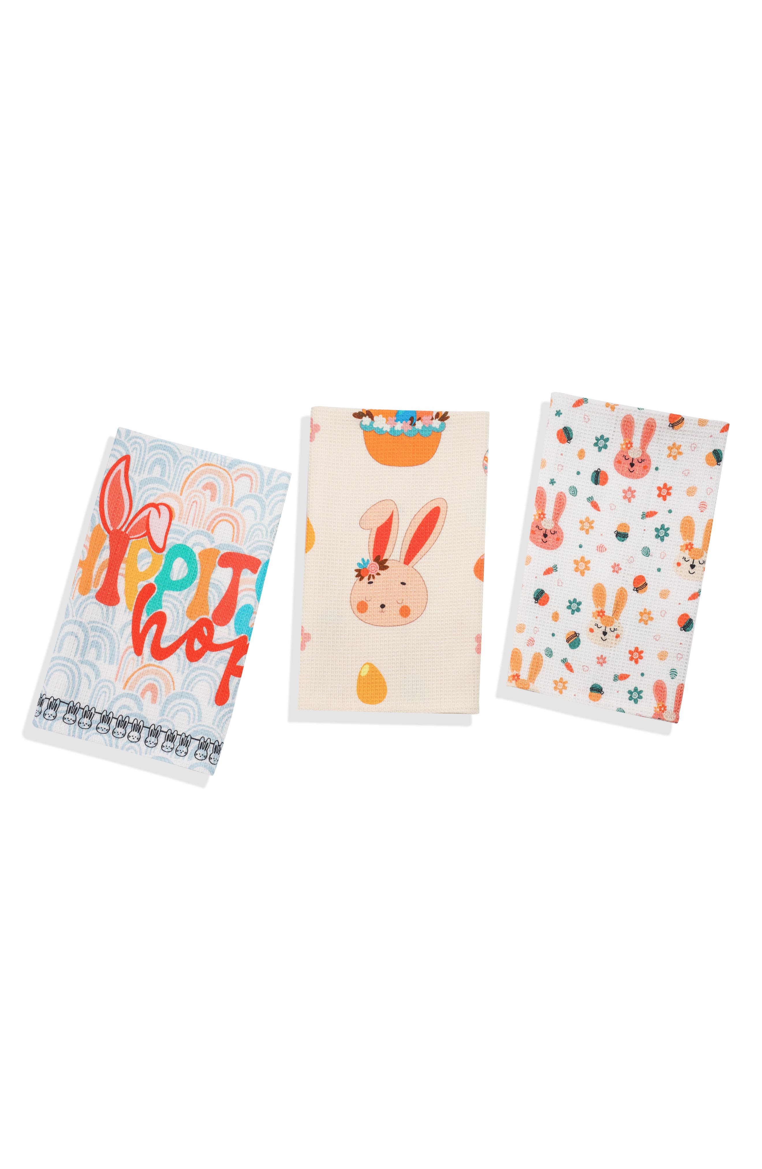Tiramisu Hip Hop Easter Set of 3 Cotton Kitchen Towels