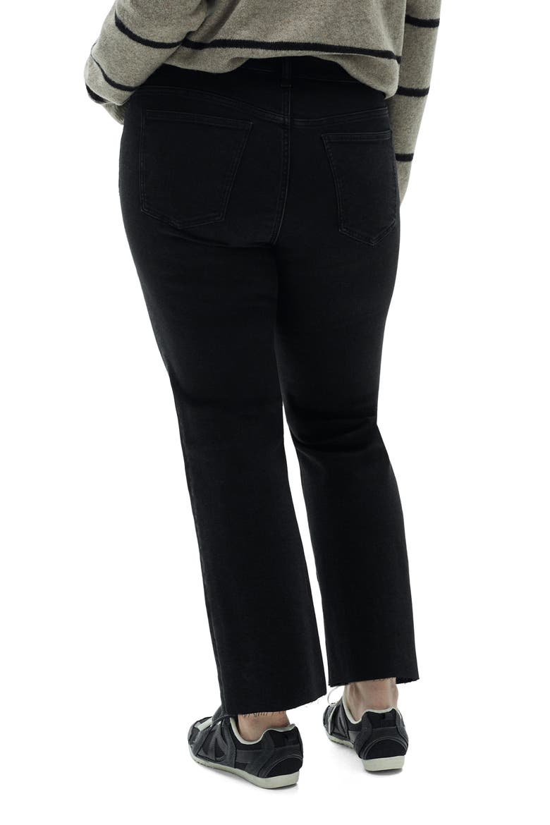 Raw Hem Crop Flare Jeans, Alternate, color, BLACK DENIM