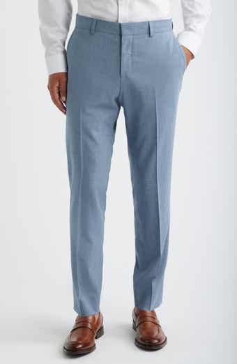 Genius Slim Fit Flat Front Virgin Wool Blend Dress Pants
