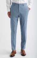 BOSS Genius Slim Fit Flat Front Virgin Wool Blend Dress Pants