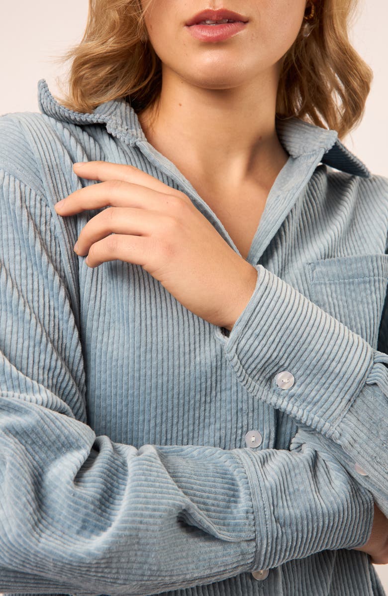 Viens Avec Moi The Odyssey Relaxed Button-Up Corduroy Shirt, Alternate, color, Blue