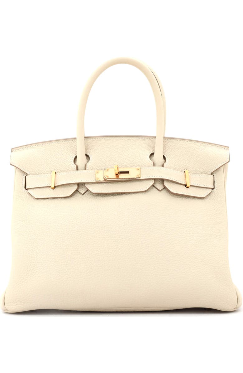 Pre-Owned Hermes Birkin Handbag Light Togo with Rose Gold Hardware 30, Main, color, Craie