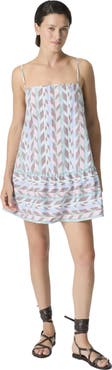 Missoni Wide Mini Cover-up Dress In Printed Cotton Poplin