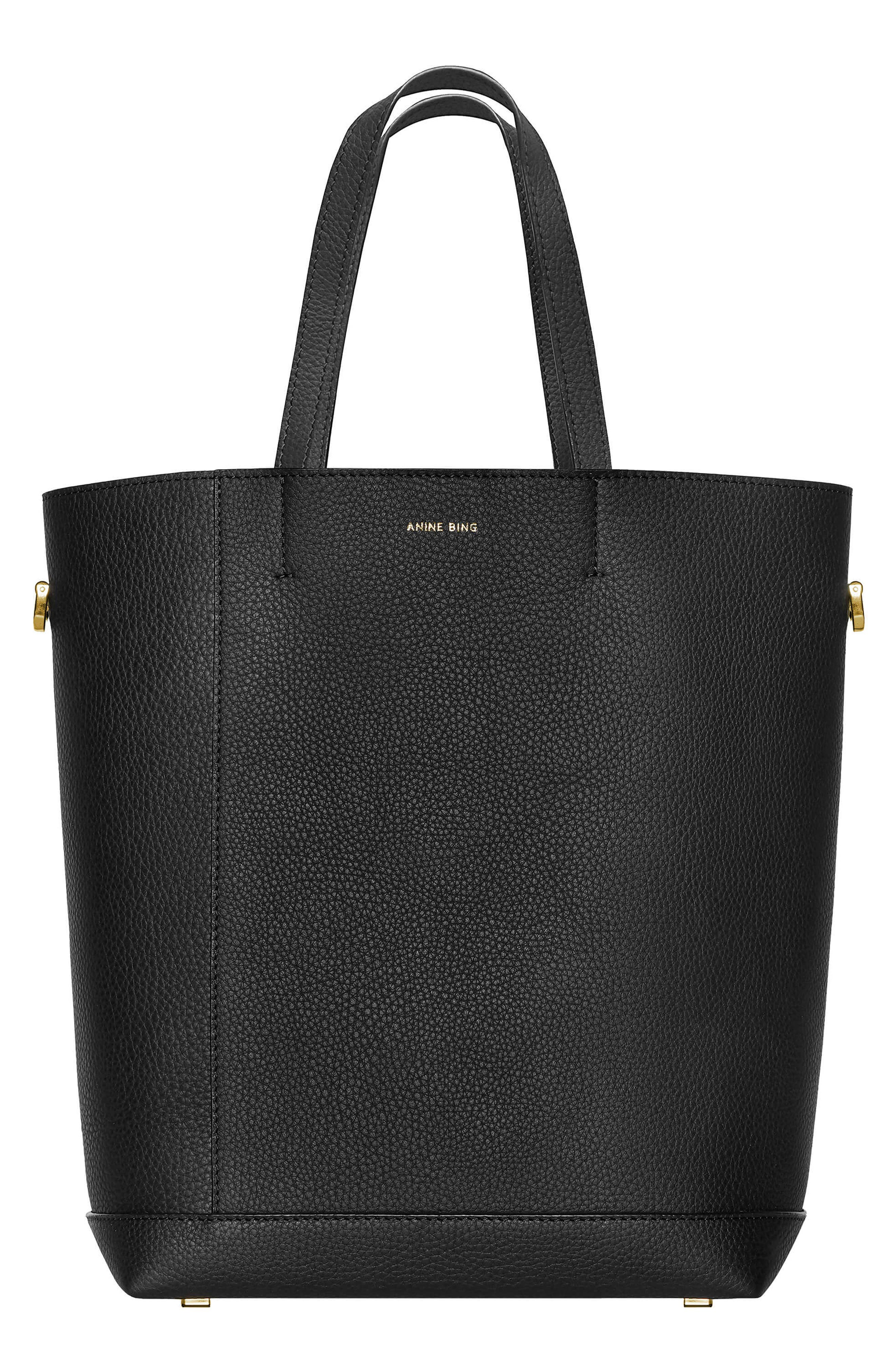 ANINE BING Lyon Water Repellent Leather Tote, Main, color, 