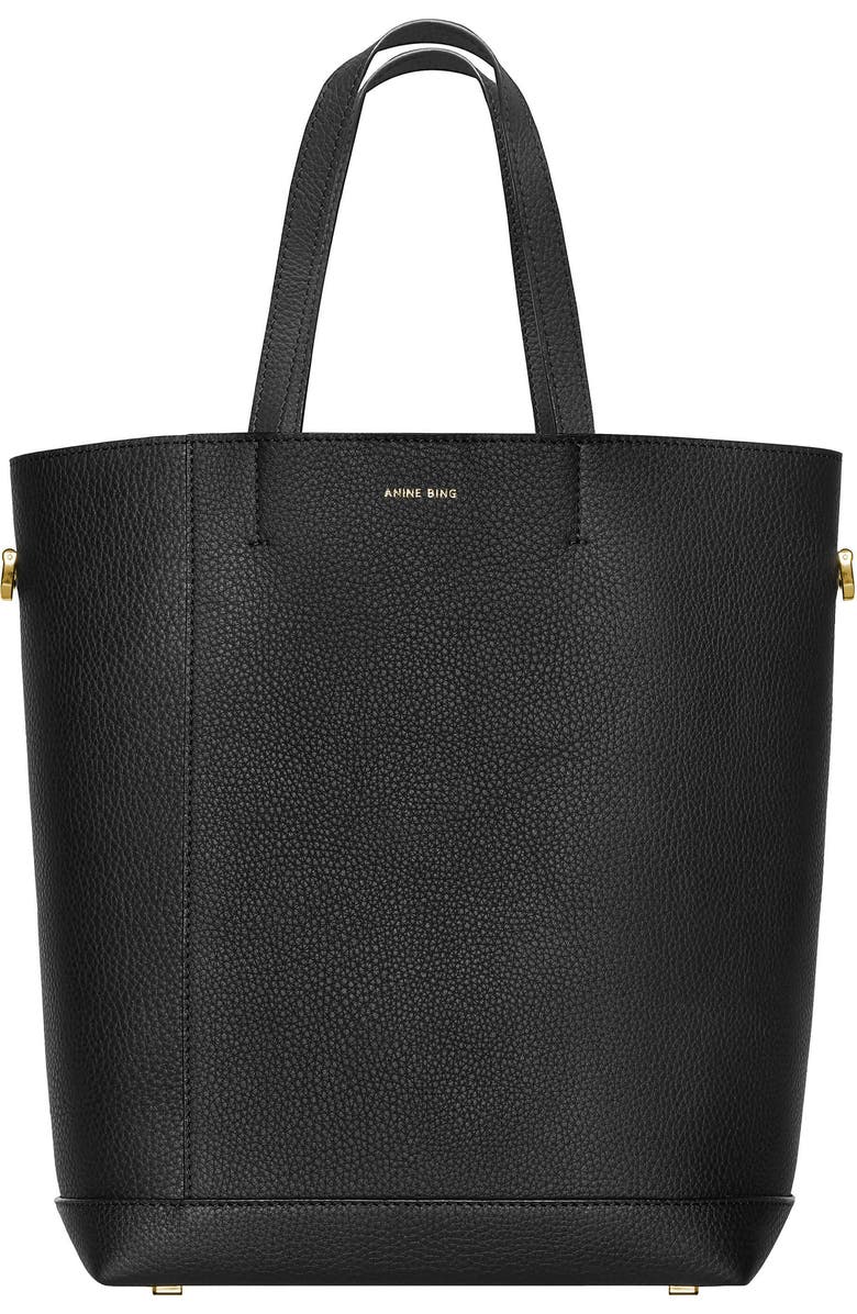 ANINE BING Lyon Water Repellent Leather Tote, Main, color,