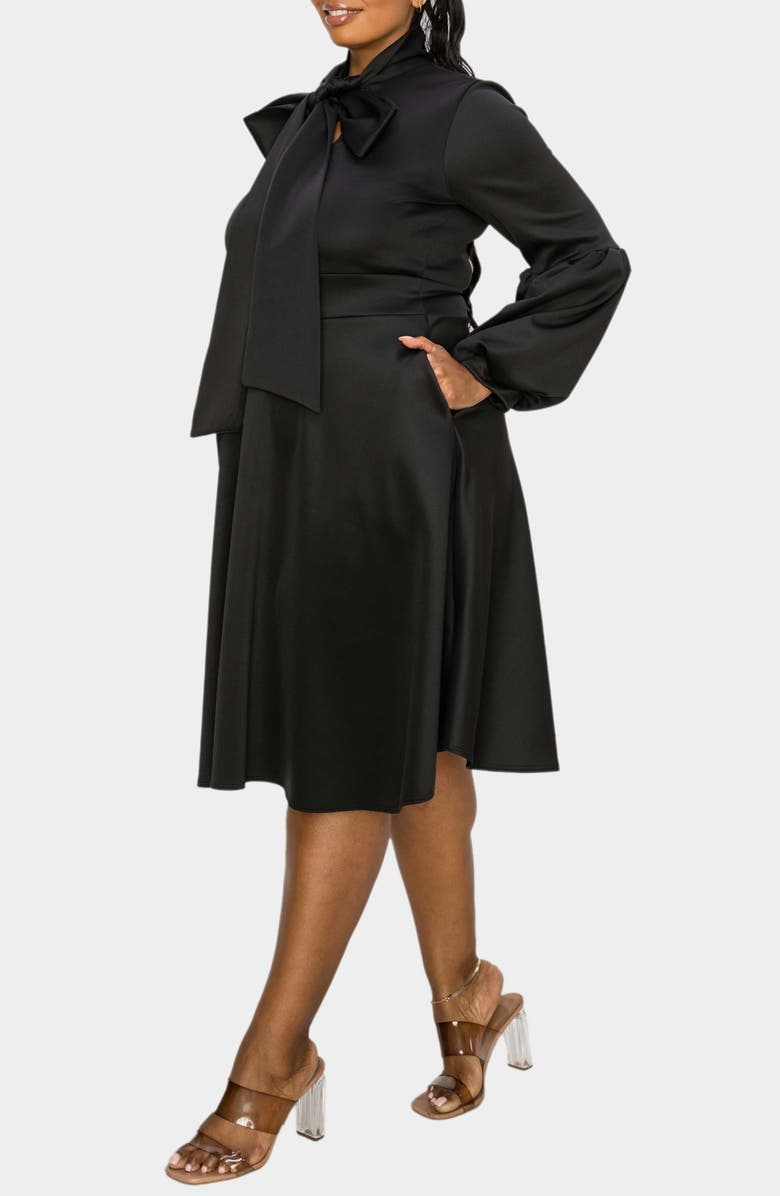 L I V D Bekah Long Sleeve Fit & Flare Dress, Alternate, color, Black