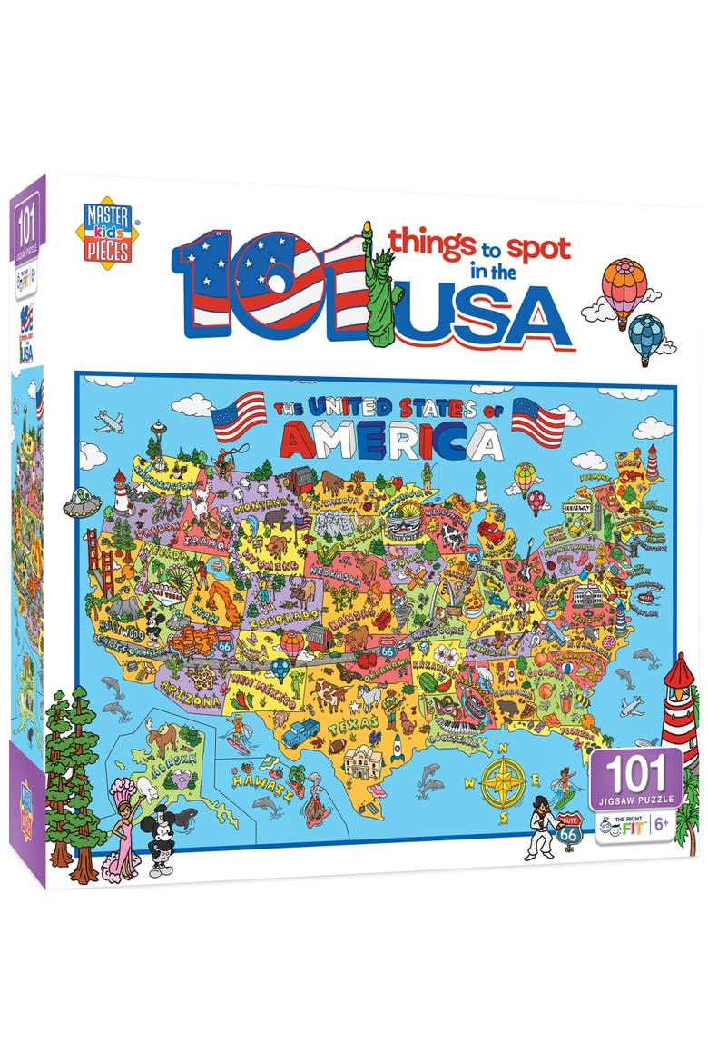 101 Things to Spot USA 100 Piece Puzzle, Main, color, Multicolor