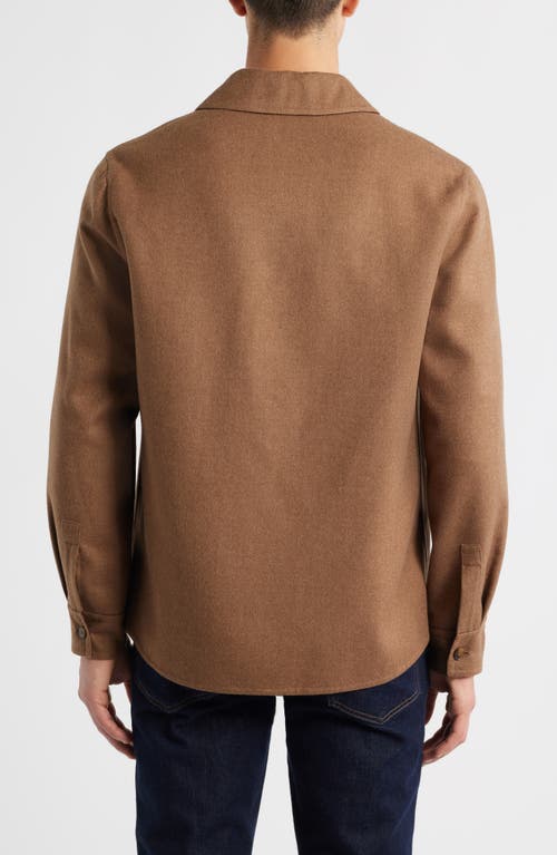 Canali Wool Blend Overshirt In Brown