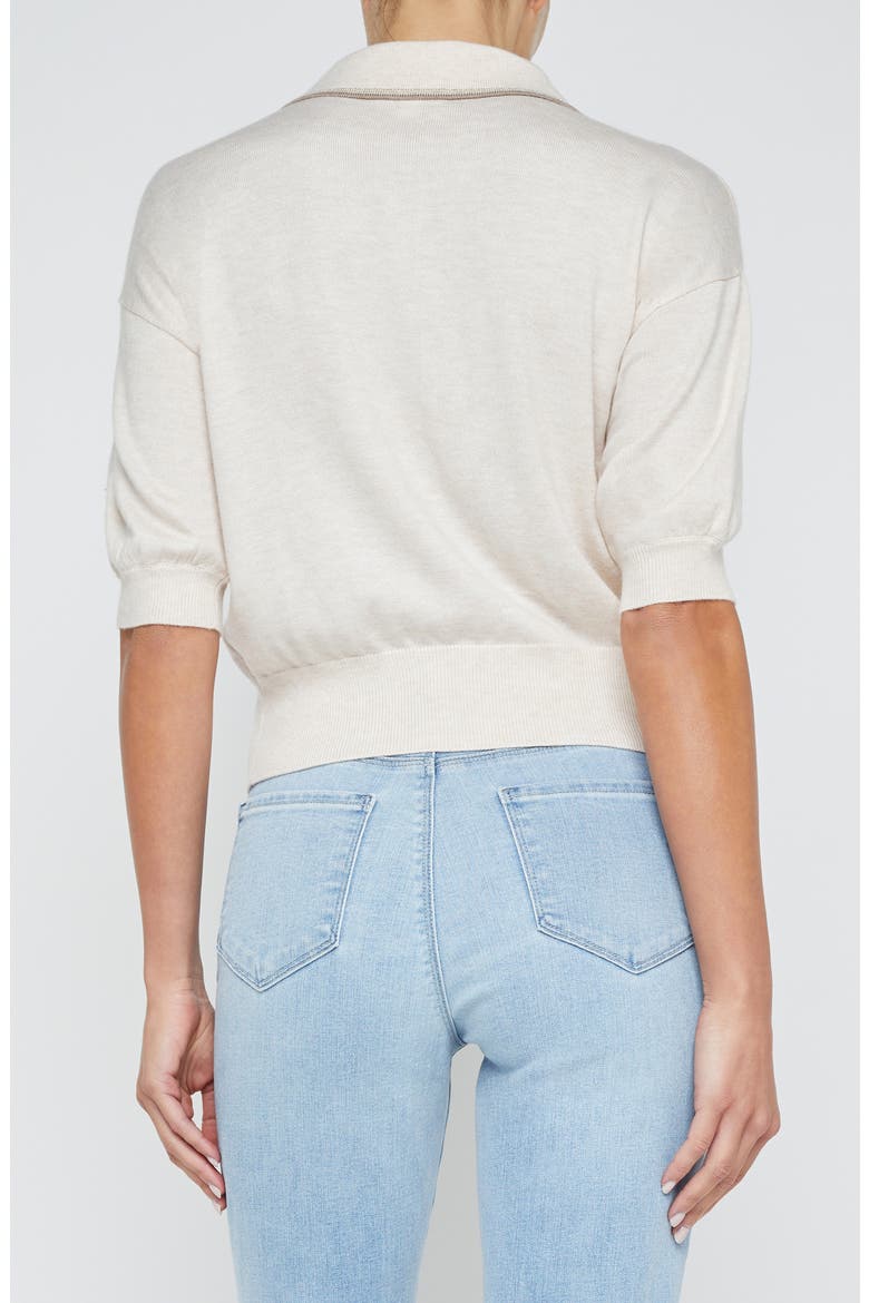 Masaki Polo Sweater, Alternate, color, PARCHMENT/ CAPPUCCINO GOLD