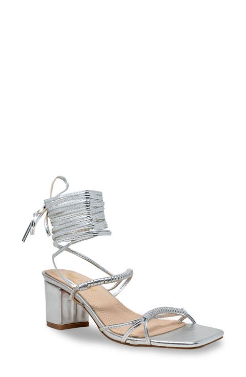 Block Heel Ankle Tie Sandal (Women)