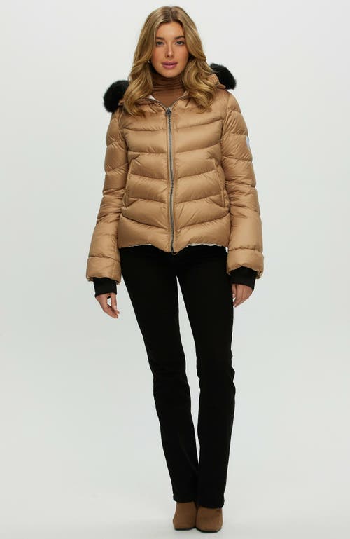 Gorski Apres-ski Short Jacket With Detachable Trim In Gold