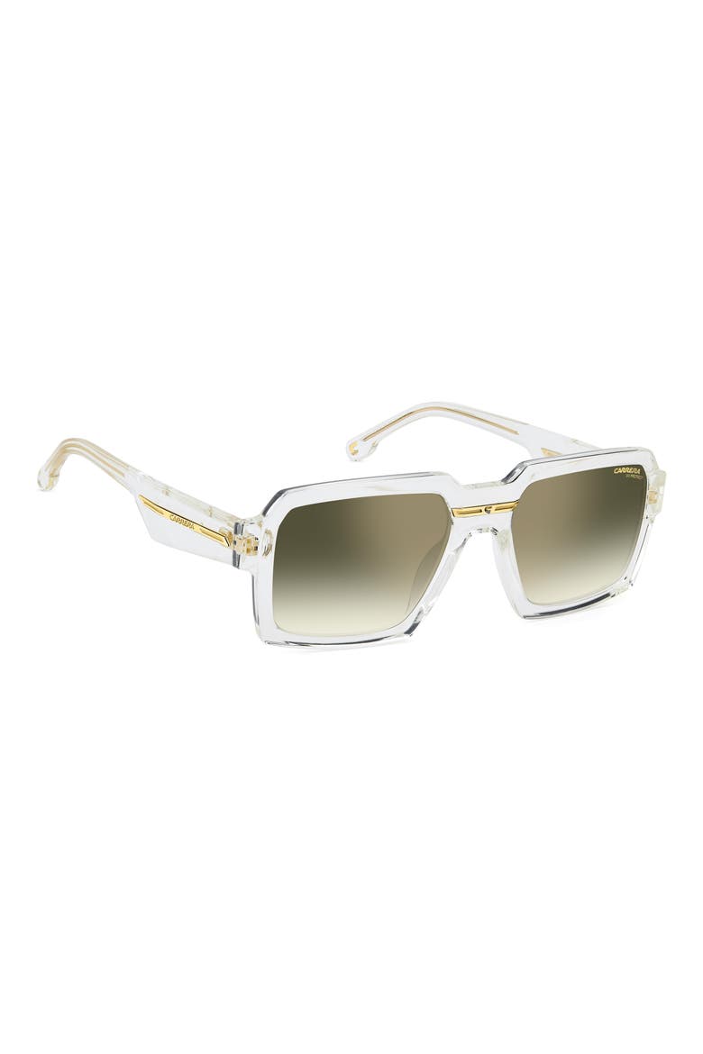 Victory C 55mm Rectangular Sunglasses, Alternate, color, CRYSTAL GOLD/ GREEN
