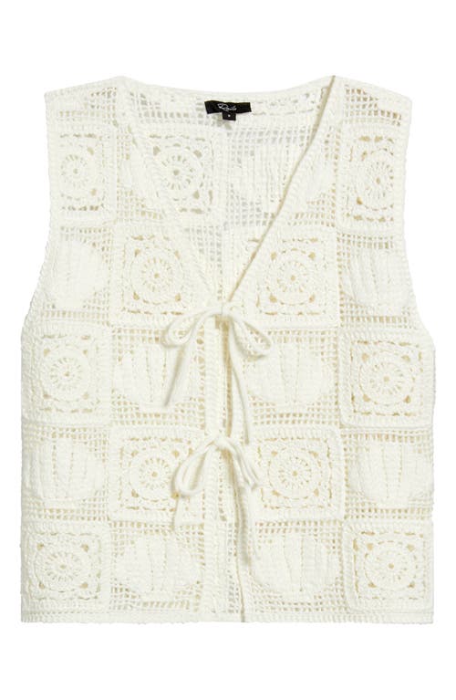 Rails Paz Crochet Stitch Sleeveless Tie Front Top In White