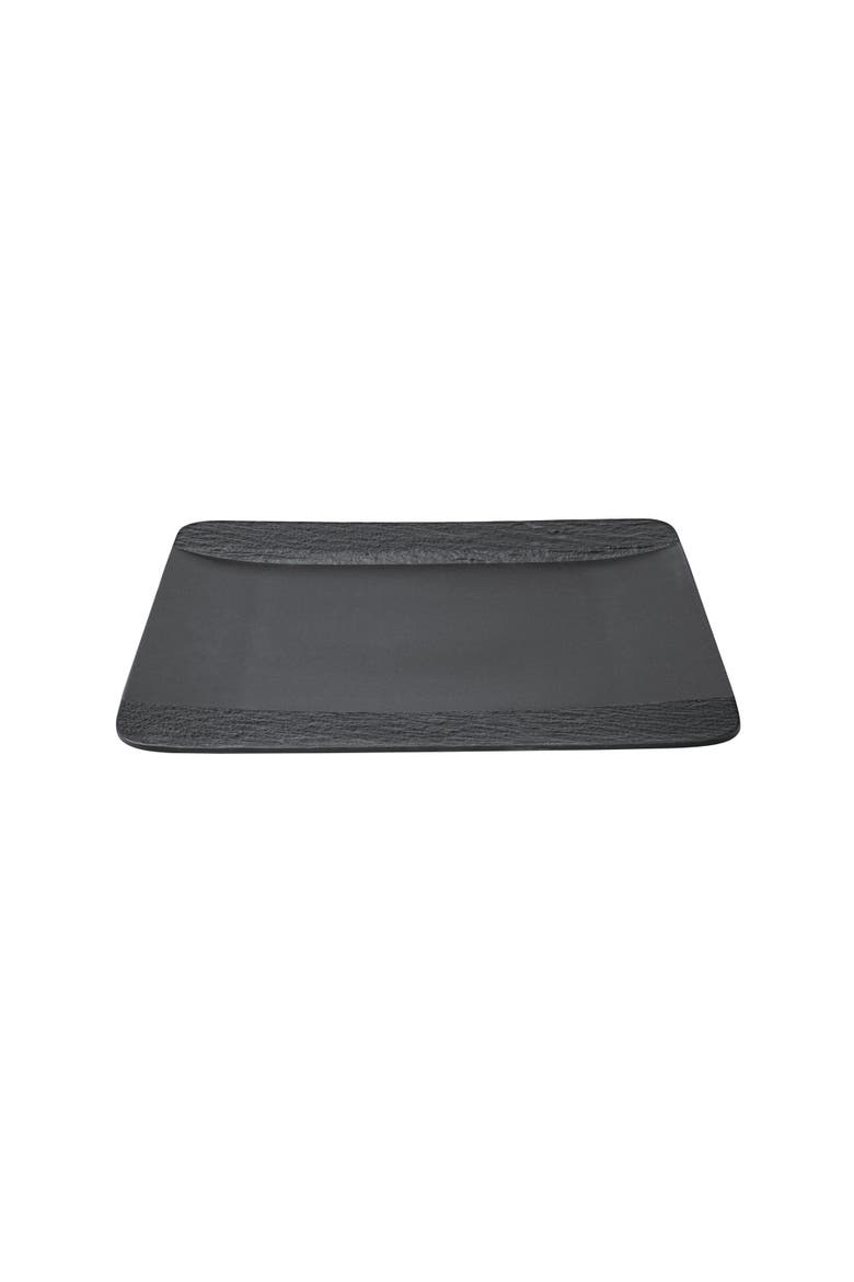 Manufacture Rock Square Dinner Plate, Alternate, color, black