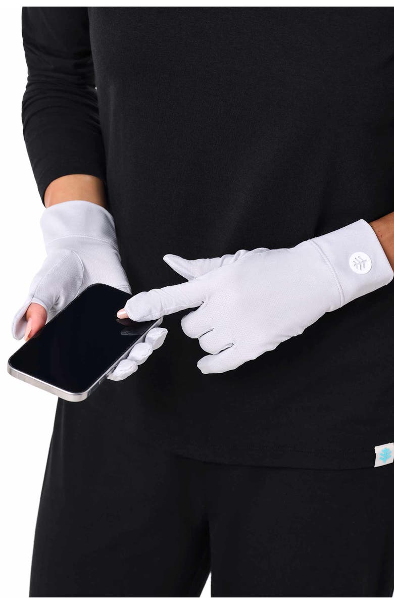 Coolibar Fuji Convertible Fingertip UV Sun Gloves, UPF 50+ Sun Protection, Alternate, color, Sleek Grey