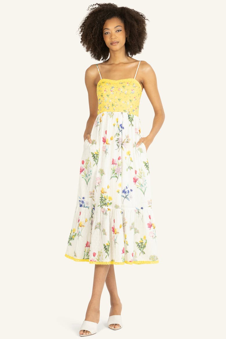 Finley Dress, Main, color, Yellow Vintage with Border