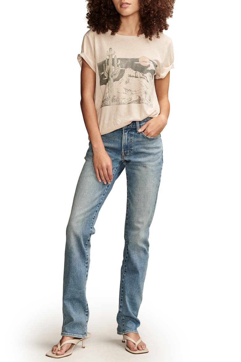 Sweet Mid Rise Straight Leg Jeans, Alternate, color, WANDERER