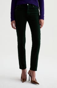 AG Mari Mid Rise Slim Straight Leg Velvet Jeans
