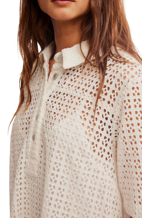 Shop Free People Remino Eyelet Minidress In Bright White