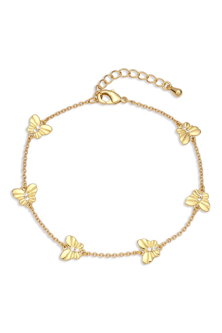 Winged Seranade 18k Gold Plate Butterfly Bracelet, Main, color, GOLD