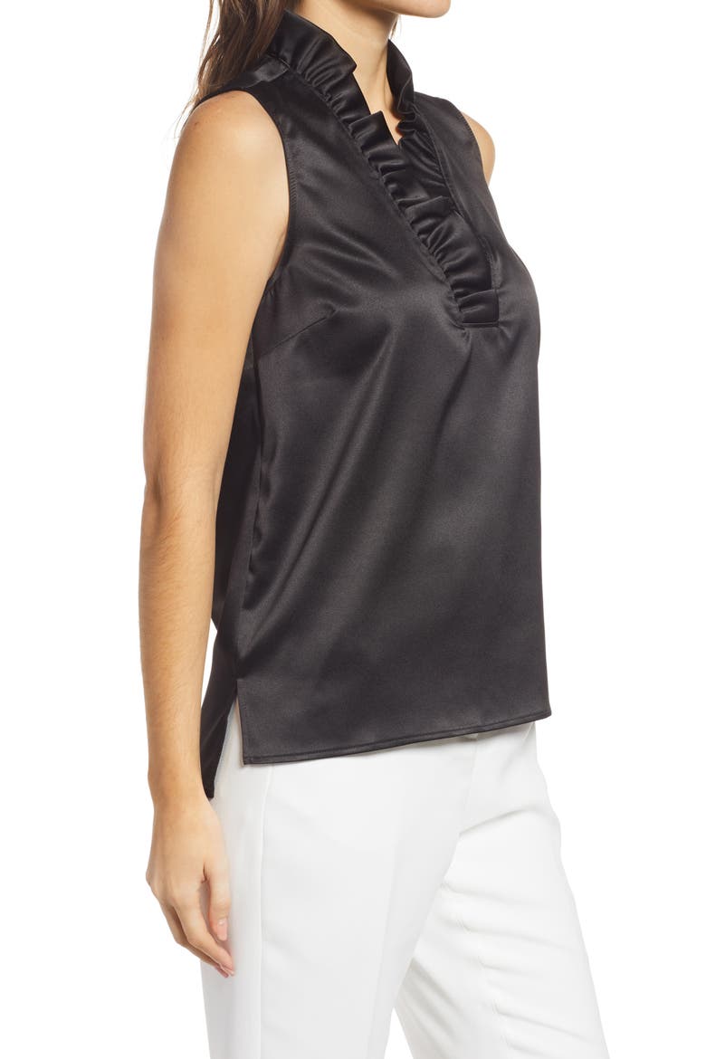 Ruffle Tank, Alternate, color, BLACK