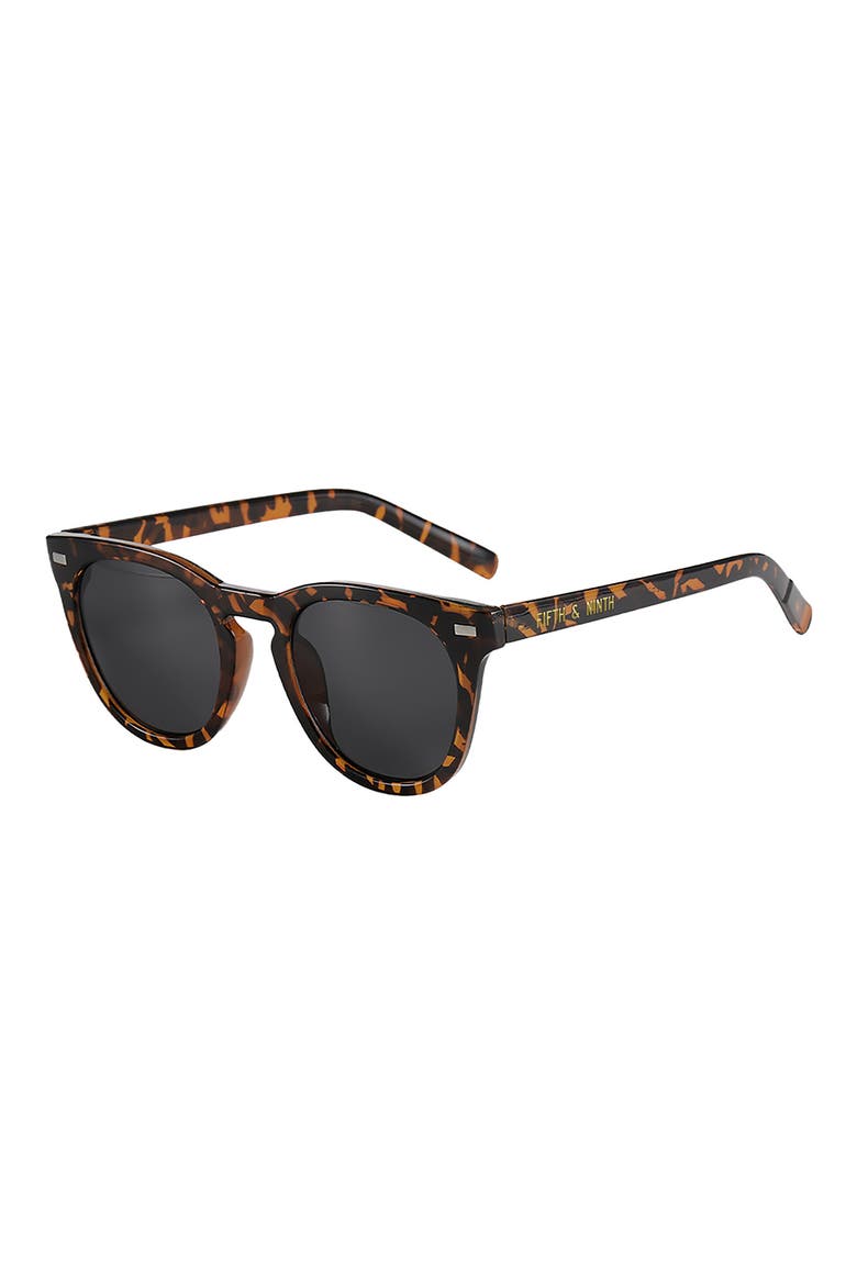 Raleigh 55mm Round Sunglasses, Main, color, TORTE/ BLACK