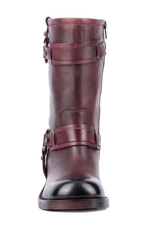 Vintage Foundry Augusta Harness Strap Boot In Burgundy