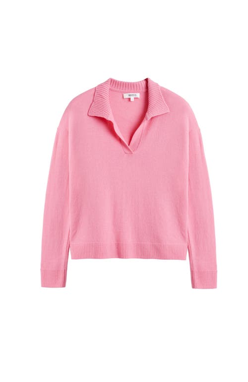 Chinti & Parker Split-neck Sweater In Punch Pink